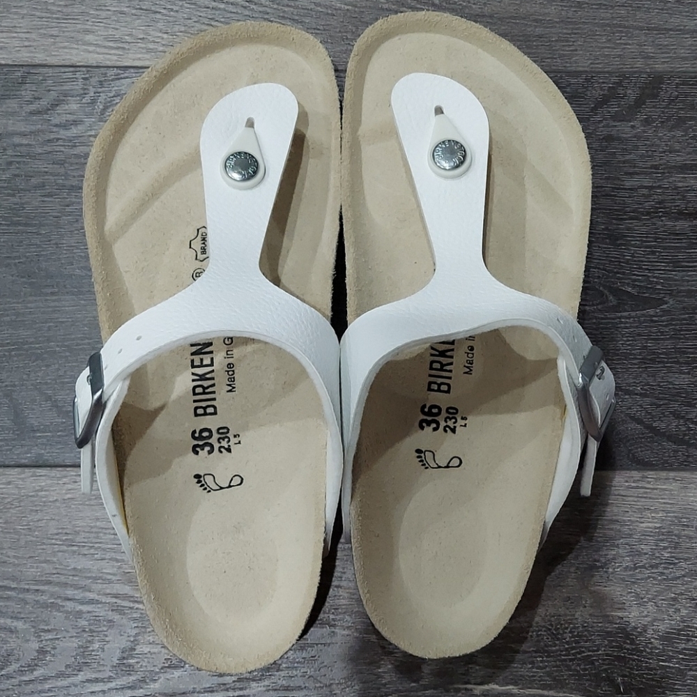 Birkenstock Gizeh white leather size 36 6